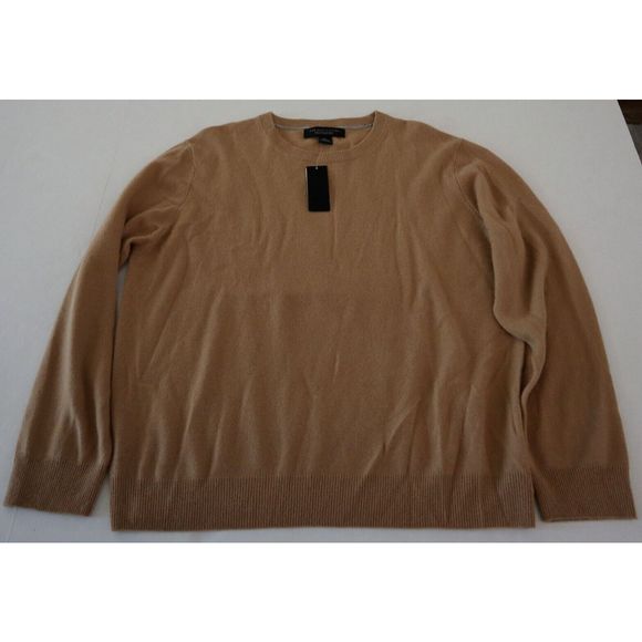 The Men's Store Bloomingdale's Sz XL Autumn Camel Brown Cashmere Sweater $198 - Picture 3 of 7